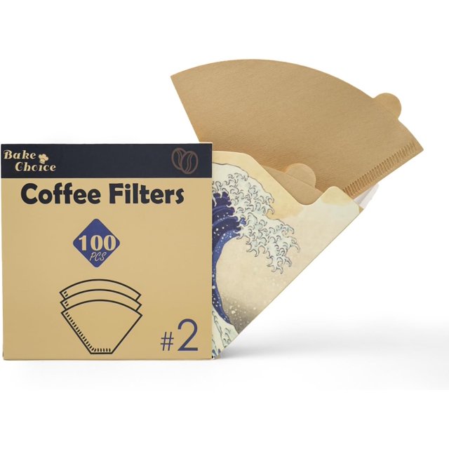 Coffee Filters #2 Cone Paper, # 2 Cone Shaped Unbleached All Natural Compostable Coffee Filters 100 Count, Biodegradable and Compostable, No Blowout