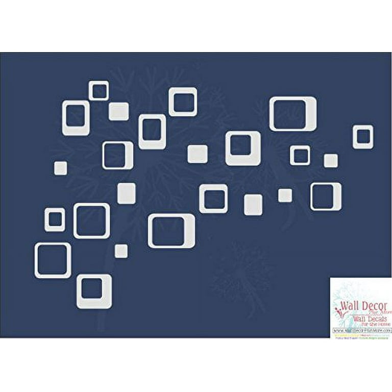 Funky Square Wall Vinyl Stickers Shapes, Choose Any 2 Colors