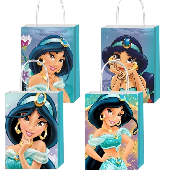Bolsas de regalo CICICO Jasmine Goodie con asas para cumpleaños infantiles, 12 unidades