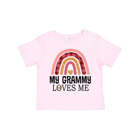 

Inktastic My Grammy Loves Me Girls Boho Rainbow Gift Toddler Toddler Girl T-Shirt