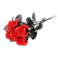 thumbnail image 4 of facefd Polyester Roses Halloween Table Centres de Table Fête Artificielle Roses Décoration de Mariage Décor Rouge, 4 of 9