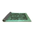 thumbnail image 2 of Ahgly Company Indoor Square Oriental Turquoise Blue Industrial Area Rugs, 5' Square, 2 of 4