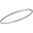 thumbnail image 2 of Auriga Fine Jewelry 925 Sterling Silver 3 mm Twisted Bangle Bracelet for Women 7.5", 2 of 3