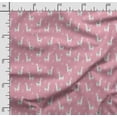 thumbnail image 2 of Soimoi Llama Alpaca Print,Cotton Cambric, Quilting Fabric Sold by The Yard 42 Inch Wide, Medium Weight Cotton Fabric, SewingSupplies,Pink & White, 2 of 5