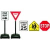 School Smart Durable Plastic Traffic Signs - 29 x 10 x 10 inches - Set of 5