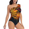 thumbnail image 3 of Honeii Watercolor Glasses Guinea Pig for women's one-piece swimsuit featuring a chic one-shoulder design experience elegance and style in the water-Medium, 3 of 6