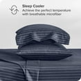 thumbnail image 3 of Bare Home Ultra-Soft Sheet Set - Premium 1800 Collection - Deep Pockets - 4-Pieces - Queen, Pinstripe - Midnight/White, 3 of 8