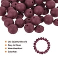 thumbnail image 3 of Uxcell 50Pcs cuentas de silicona burdeos de 12 mm redondas y lentejuelas para bolígrafo, pulsera, collar, llavero DIY, 3 of 6