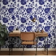 thumbnail image 3 of S4Sassy Floral Vine Wallpaper - Blue Wall Covering, 25" x 240" Self-Adhesive Vinyl Wall Paper, Decorative Walls Wrap, Easy DIY Walls Covering For Bedroom, Living Room, Living Space, 3 of 9