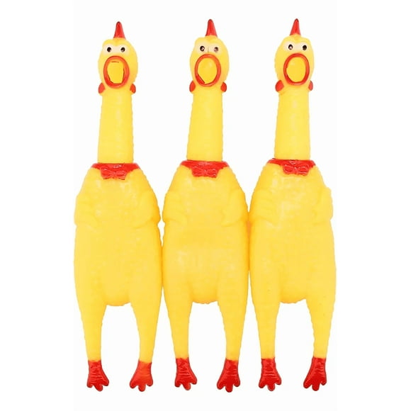 Pack 3 Pollos Goma Amarillos, Juguetes Duraderos Para Perros Xtellar amarillo