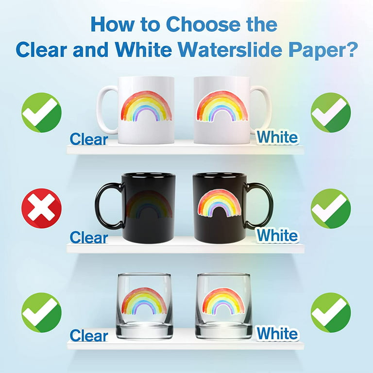 Clear On White Decal Paper for Ink Jet Printers