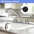 thumbnail image 6 of RV Kitchen Sink Faucet, High Arc 360° Rotation Spout Camper Kitchen Faucet, 2 Handles 8 inch Centerset for Campers, Motorhomes, Travel Trailers, Chrome, 6 of 9