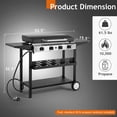 thumbnail image 5 of Ktaxon 4 Burner Propane Griddle Flat Top Gas Grill 40000 BTU with Lid,Ceramic Coated Cast Iron Pan,Side Shelves,Spice Rack,Wheels, 5 of 8