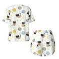 thumbnail image 5 of Naloa Cute Cat Women's Short-Sleeved Pajama Set, Loungewear, Summer pajamas, Breathable Cozy - Small, 5 of 9