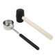 thumbnail image 1 of Juego de herramientas para romper cocos de acero inoxidable 304 de grado alimenticio con mango de madera y martillo de goma, 1 of 8