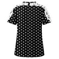 thumbnail image 6 of Fengactive Women's Lace Short Sleeve Blouses Polka Dot Shirts Cute Elegant Dressy Crew Neck Tunic Top, 6 of 7