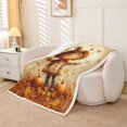 thumbnail image 2 of Erosebridal Cute Scarecrow Fleece Blanket, Pumpkin Sherpa Throw, Rustic Fall Decor , 60x80, 2 of 6