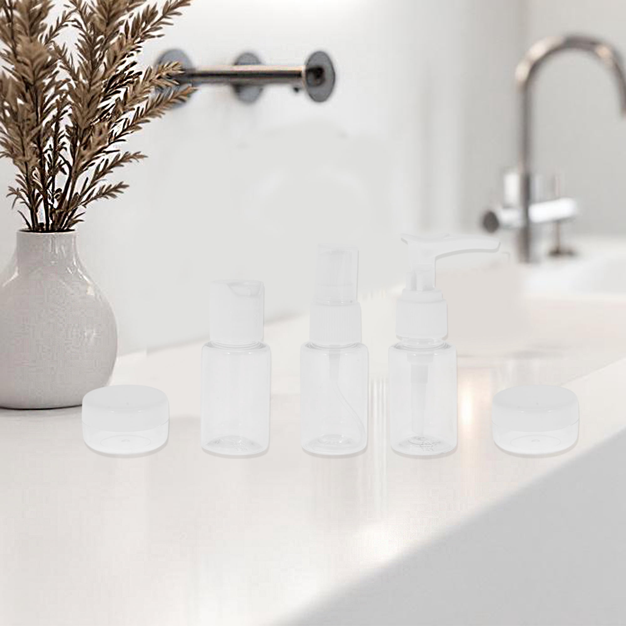 Unique Bargains Travel Container Set 7 Pc White
