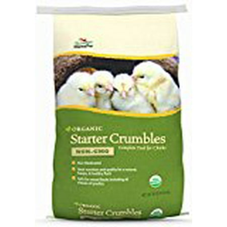 Certified Organic Chicken Feed - Manna Pro Poultry Organic Starter Crumbles Chicken Feed, 30 lbs.