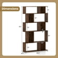 thumbnail image 3 of Costway 1 PCS 5-Tier Geometric Bookshelf with Open Shelves & Closed-back Cubes for Living Room Rustic Brown, 3 of 10
