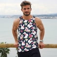 thumbnail image 6 of Daiia Rabbit And Rose Printed Men's Quick Dry Fit Muscle Tank Top Slim-Fit Tank Workout Tank Top Lightweight Sports Tank Top-4X-Large, 6 of 7