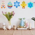 thumbnail image 6 of Milue Easter Unfinished Wood Chip Ornament Set with Lanyard Handmade Wooden Crafts for DIY Rabbit Egg Flower Hanging Pendant Color Drawing Ornaments, 6 of 19
