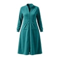 thumbnail image 4 of ShomPort Women Zip up Long Robe Fleece Long Sleeve Housecoat with Pockets Casual Soft Sleepwear, 4 of 5