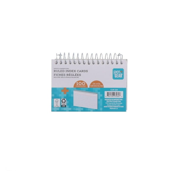 Fiches réglées en spiral Pen + Gear de couleur blanche, 100 CT 100 fiches