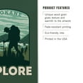 thumbnail image 3 of Spokane, Washington, Go Explore, Hiker, Contour Birch Wood Wall Sign (12x18 Rustic Home Decor, Ready to Hang Art), 3 of 5