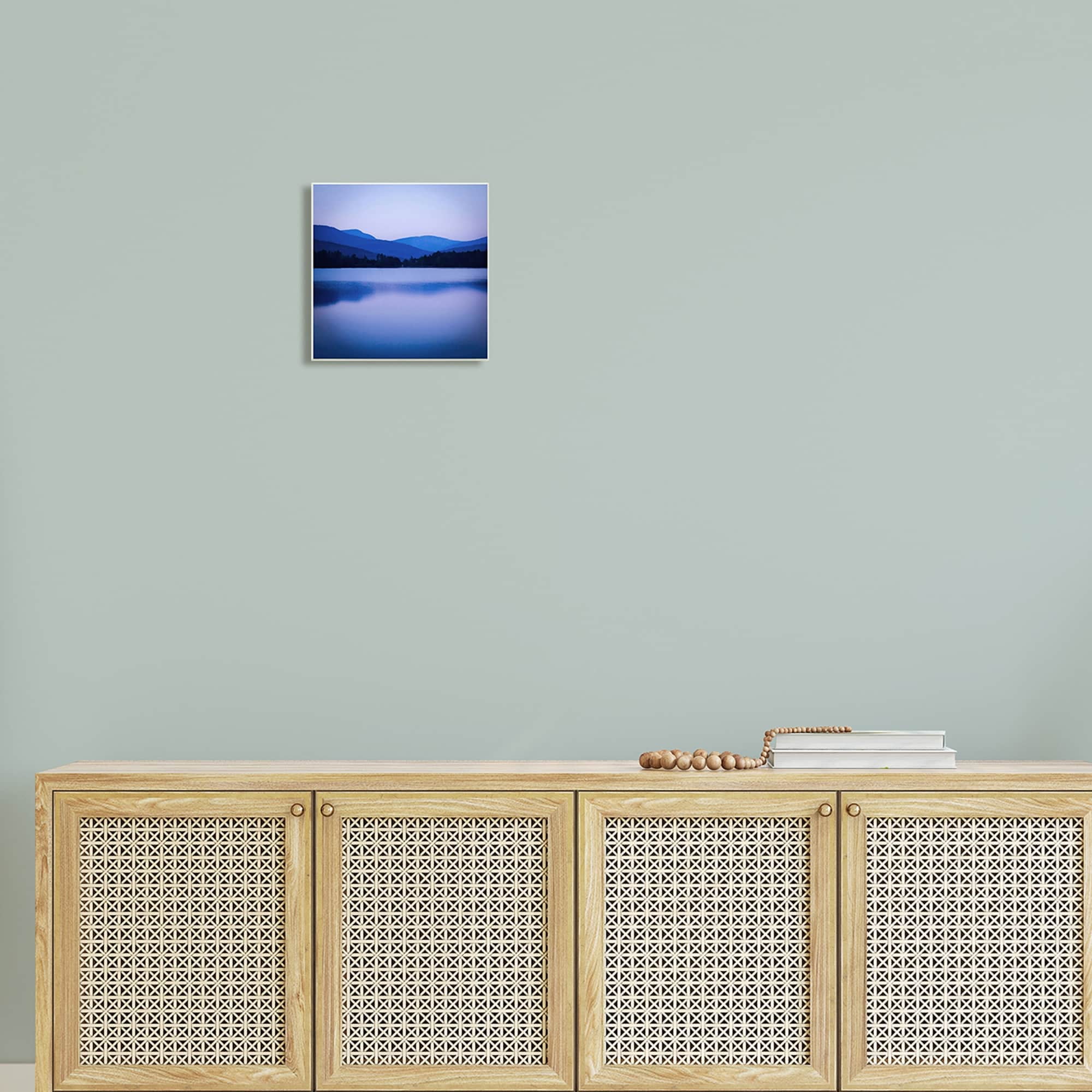 Stupell Industries Serene Blue Mountain Lakeside Scenery Photagraphy Photography Unframed Art Print Wall Art, 12x12, by Kelly Sinclair