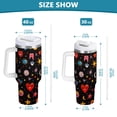 thumbnail image 6 of Yayeee 30oz Stainless Steel Tumbler with Straw and Handle Double-Wall Insulated Travel Water Bottle, Moon Pattern, 6 of 8