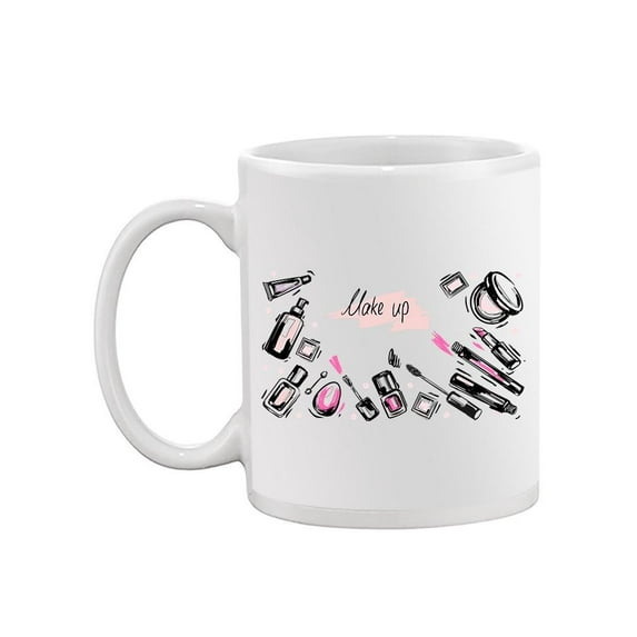 Makeup Icons Sketch Mug Unisex's -Image by Shutterstock