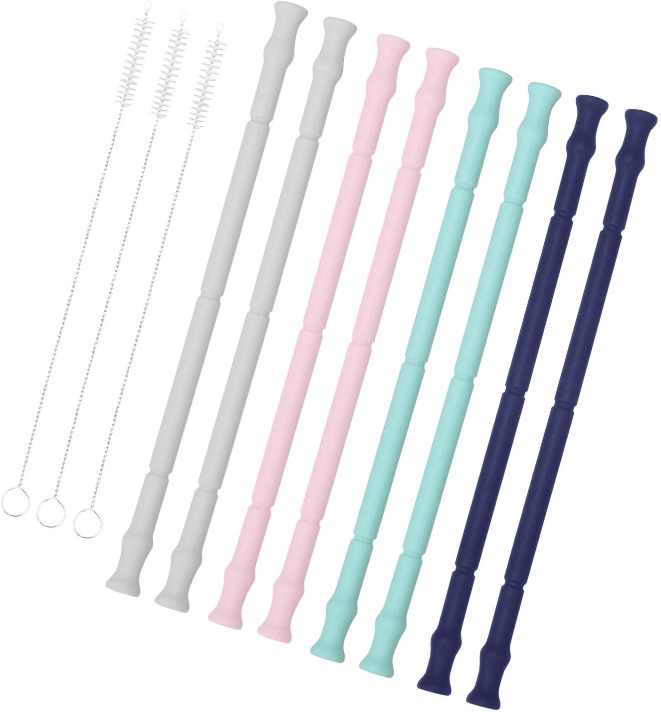 Reusable Silicone Drinking Straws Collapsible Straws Extra Portable