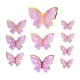 thumbnail image 2 of Set of 9 Purple Butterfly Wall Decals, 3D Removable Stickers for Home Decor, Nursery, Bedroom, Easy to Apply, 2 of 5