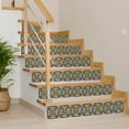 thumbnail image 4 of Mi Alma Green/Orange Retro Flower Peel & Stick Tiles - Vinyl Backsplash 8x8, 4 of 11