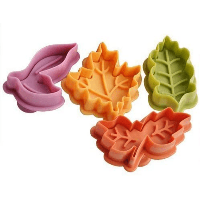 Joinor Cake Leaves Baking Pie Crust Cutters Set of 4 Random Color