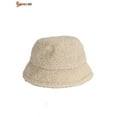 thumbnail image 3 of Spencer Winter Bucket Hat for Women Men Warm Cloche Hats Vintage Faux Fur Fisherman Cap "Beige", 3 of 7