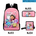 thumbnail image 1 of Gabby's Dollhouse School Bag Student Backpack Pencil Case Three-piece Set-week, 1 of 4