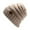 Beige, variant on Unisex Adult Slouchy Knit Beanie Hat Outdoor Windproof Warm Ribbed Skull Cap with Leather Patch Detail Everyday Casual Apparel Winter Fashion Headwear