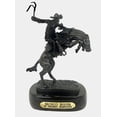 thumbnail image 1 of Frederic Remington Solid Bronze Bronco Buster Statue Sculpture - Baby Size, 1 of 4