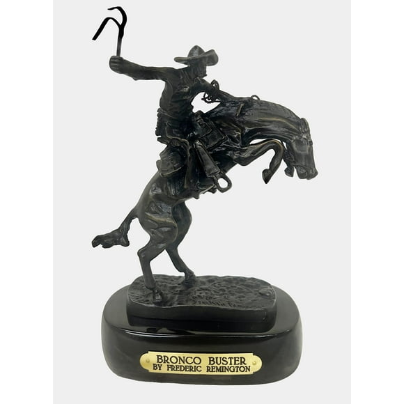 Frederic Remington Solid Bronze Bronco Buster Statue Sculpture - Baby Size
