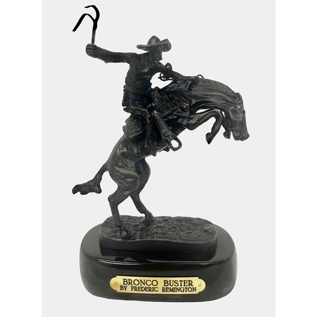 Frederic Remington Solid Bronze Bronco Buster Statue Sculpture - Baby Size