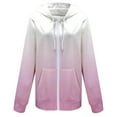 thumbnail image 4 of CILENON Women's Spring Autumn and Winter Printed Fashion Gradient Hooded Sweatshirt Long Sleeved Pocket Zipper Sports Jacket Loose Women's Hooded Sweatshirt (Pink,S), 4 of 4