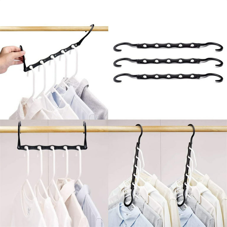 Newest 50 U-Slide Clothes Hanger No Slip Suit Hangers for Tight Collars Tie  Rack