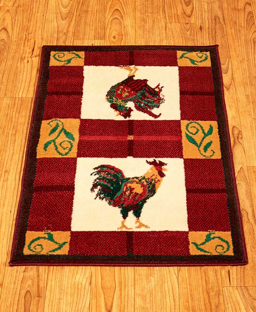 Country Rooster Rug Collection Accent Rug