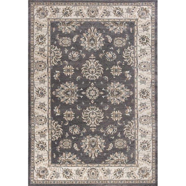 HomeRoots 353460 3 ft. 3 in. x 5 ft. 3 in. Polypropylene Grey & Ivory Area Rug