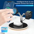 thumbnail image 2 of Base De Cargador Inalámbrico Magnético De Soporte De Escritorio 15w Para Iphone 12pro Max 11 Xs Max Apple Watch 6 Estación De Carga Inalámbrica Qi Rápida - Negro-Enchufe De La UE Kuyhfg Bienvenido a Kuyhfg, 2 of 5
