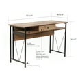 thumbnail image 6 of OS Home and Office Furniture 1-Drawer Wood Home Study Desk in Barnwood Brown, 6 of 9