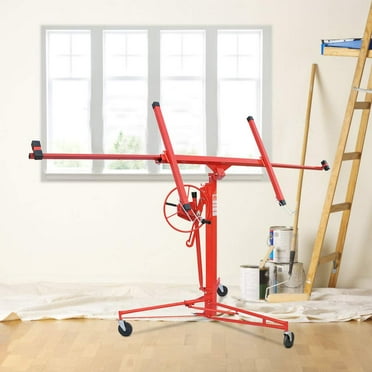Drywall Lift Panel Hoist Dry Wall Jack Rolling Caster Lifter Construction Tool