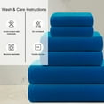 thumbnail image 4 of CASA COPENHAGEN Waffle Towel, 6Pieces 100% Cotton Large Towel Set- Electric Blue, 2Bath 2Hand 2Washcloths Instant Absorb and Dry, Soft Strong Towels for Hotel Spa Kitchen Bathroom & Shower, 4 of 5